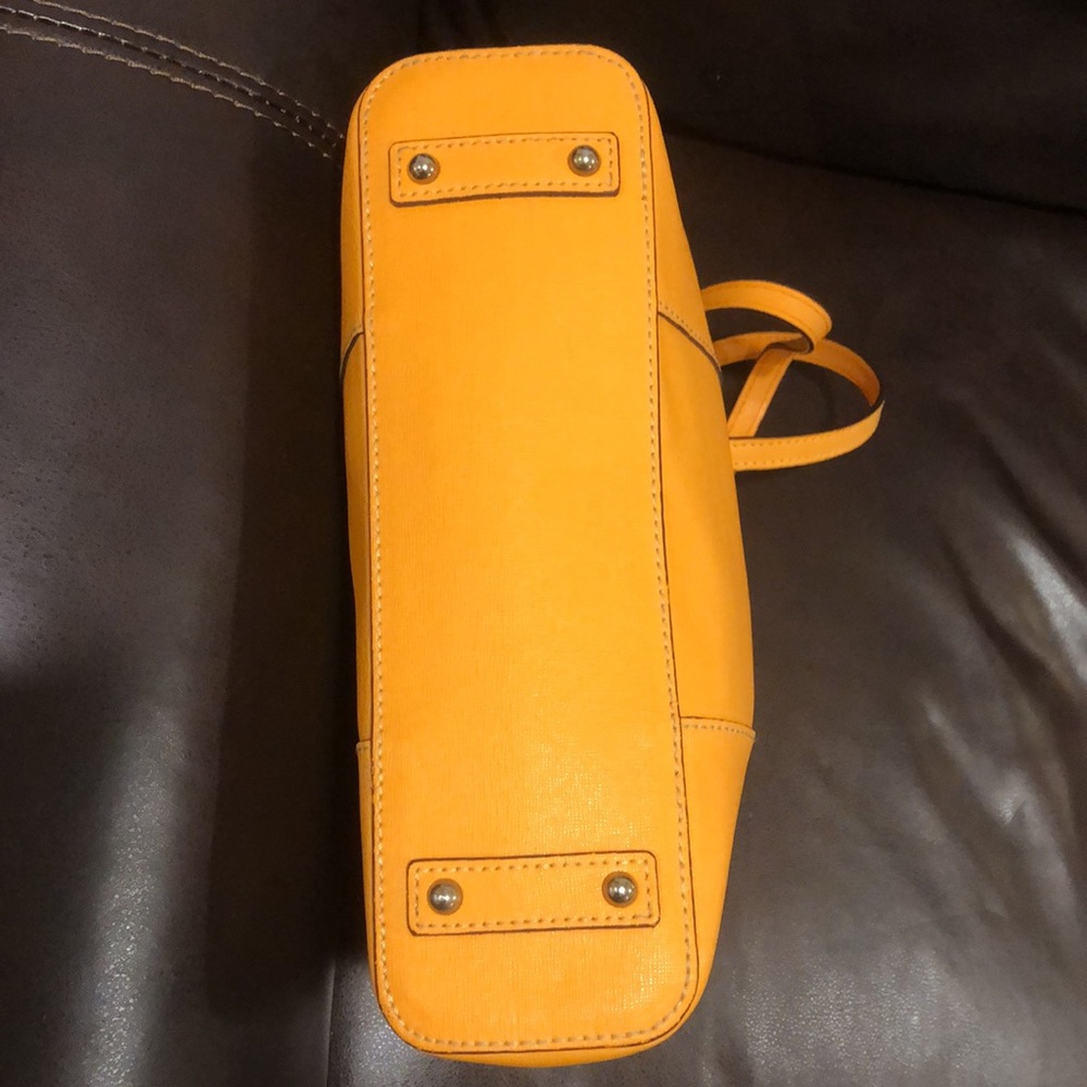DOONEY BOURKE Orange Saffiano Leather Red Lining Two Top Handle Shoulder Straps - Picture 13 of 16